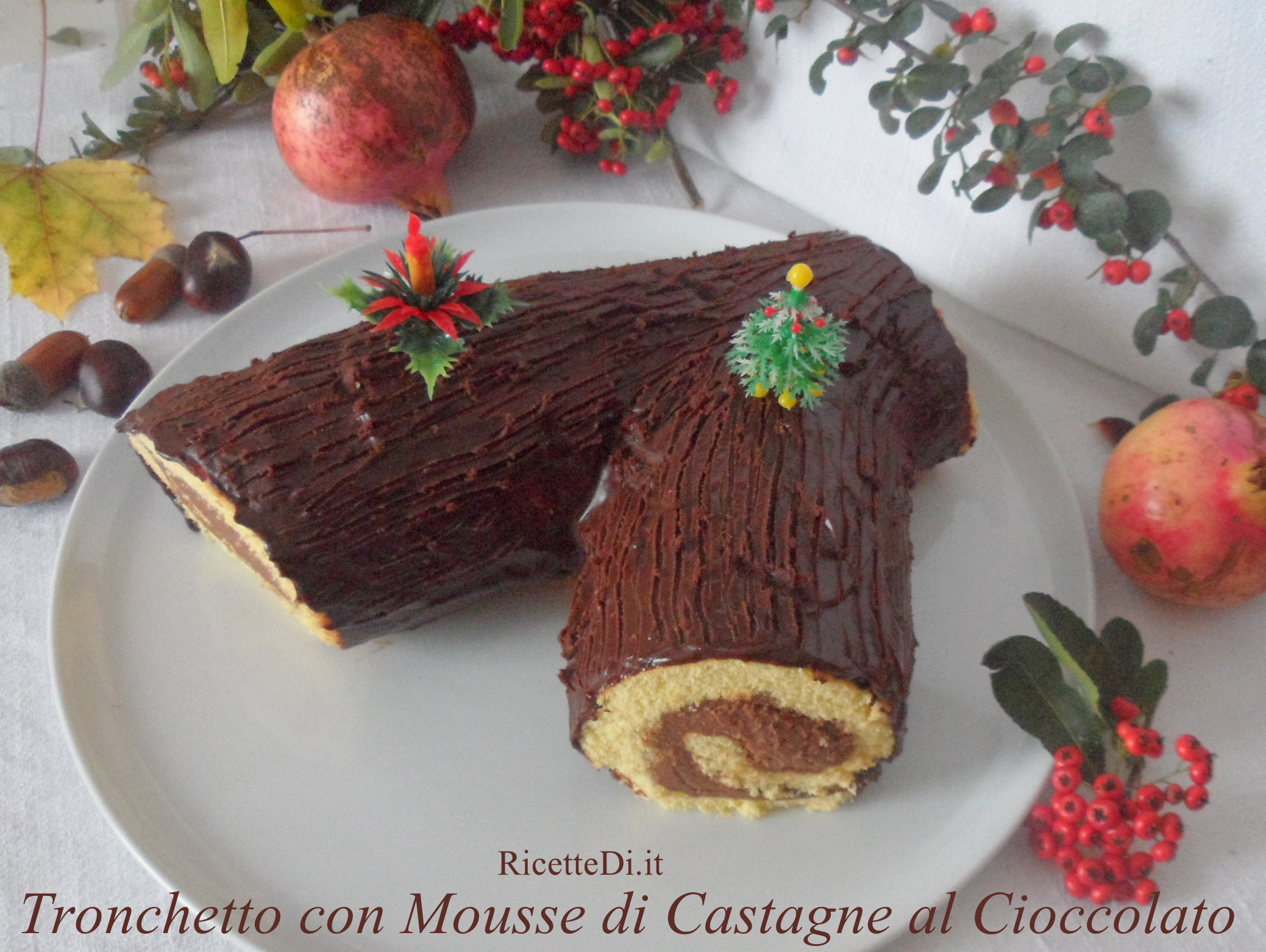 Tronchetto Di Natale Con Crema Pasticcera.Tronchetto Di Castagne Al Cioccolato Ricettedi It